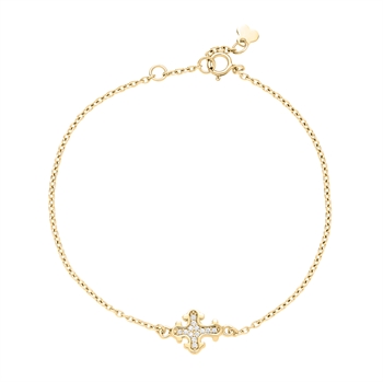 Lund Copenhagen - Armbånd dagmarkors med zirkonia 8kt.